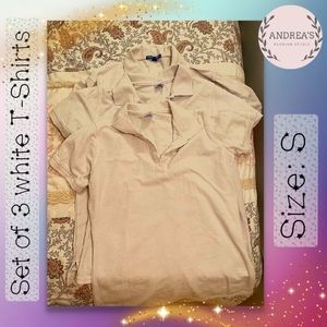 Set of 3 white T Shirts-S